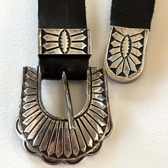 Vintage Navajo sterling silver ranger buckle set with tip - Picture 1 of 5